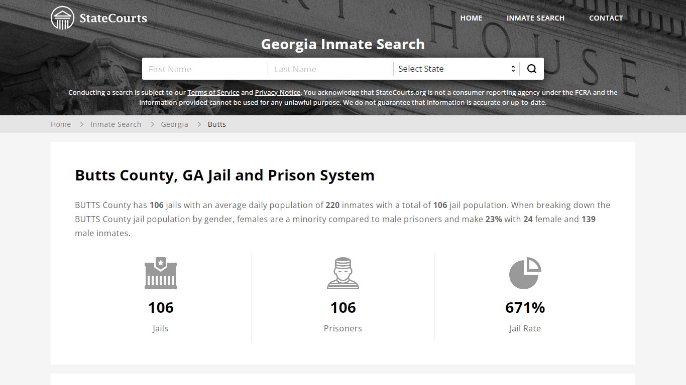 Butts County, GA Inmate Search - StateCourts