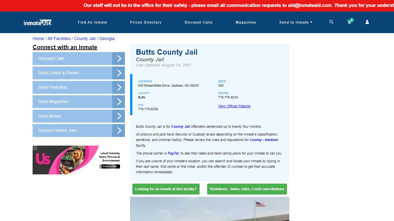 Butts County Jail - Inmate Locator - Jackson, GA